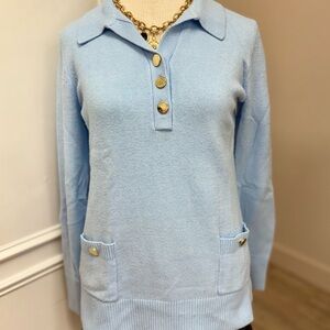 Lilly Pulitzer Medium Jette Tunic Sweater Bonaire Blue